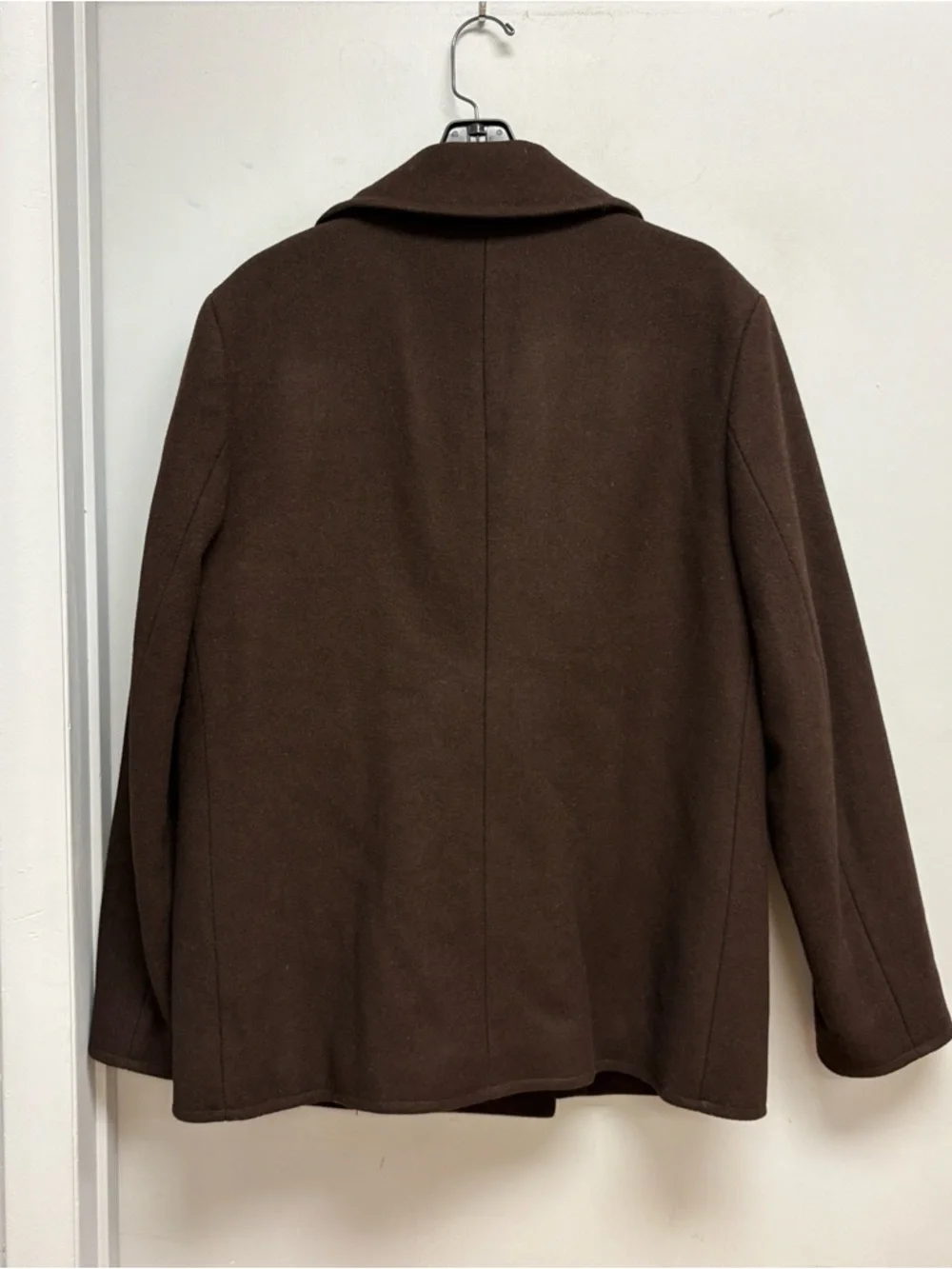 J.Crew Wool Blend Peacoat Brown PrimaLoft Double Breasted Coat Men’s Medium - Picture 6 of 14